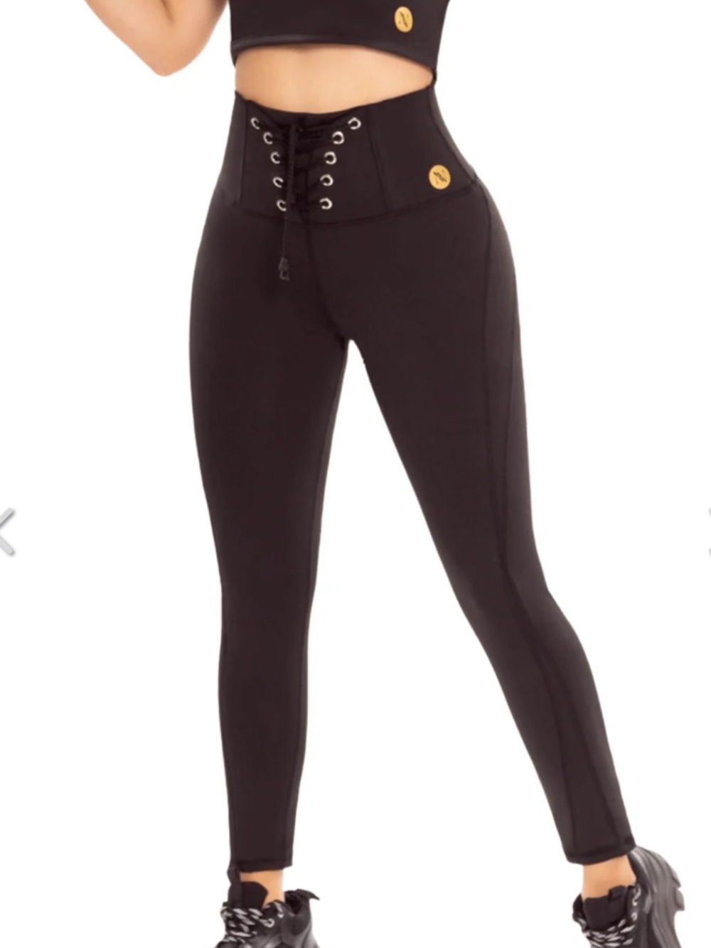Colombia Navonella Fit XS Black High Rise Compression Leggings Corset Front